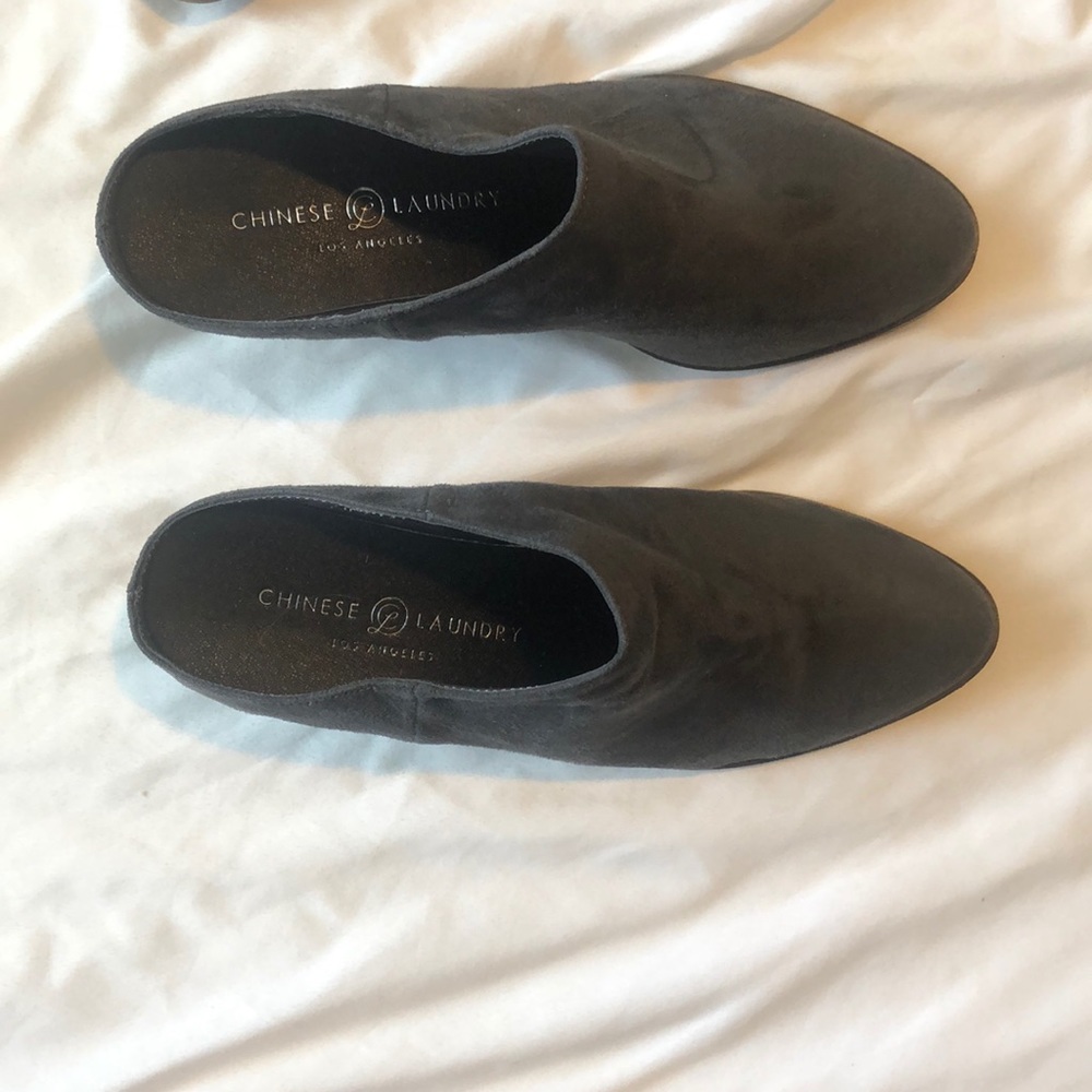 Chinese laundry slip on wedge booties